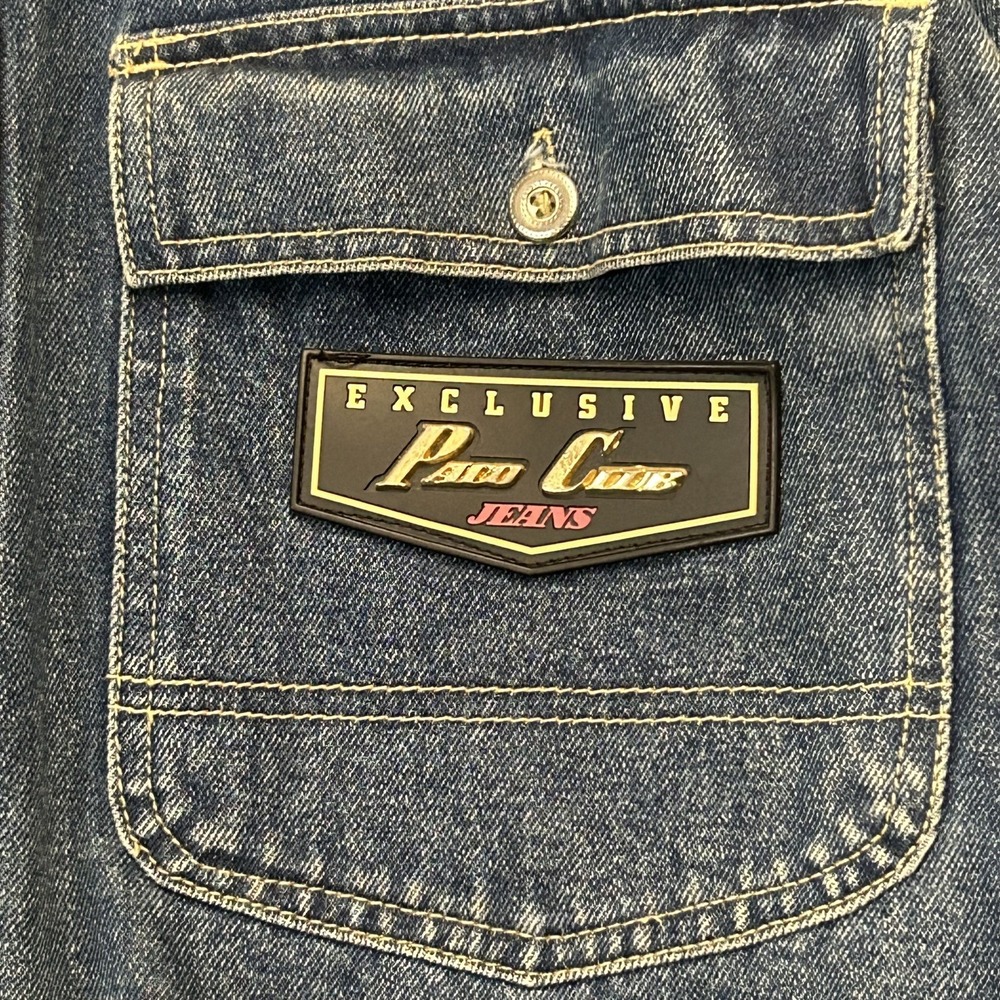Vintage Paco Chicano Denim Shirt Mens Medium Blue Wash Oversized Shacket 90s - Picture 3 of 8